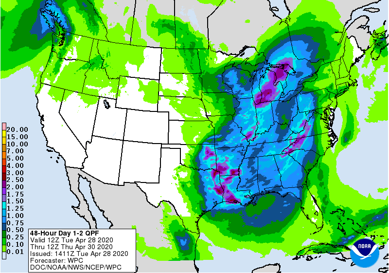 48 Hour Day 1-2 QPF